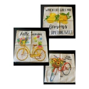 SUMMER TIME PILLOW COVERS-TOTAL OF THREE